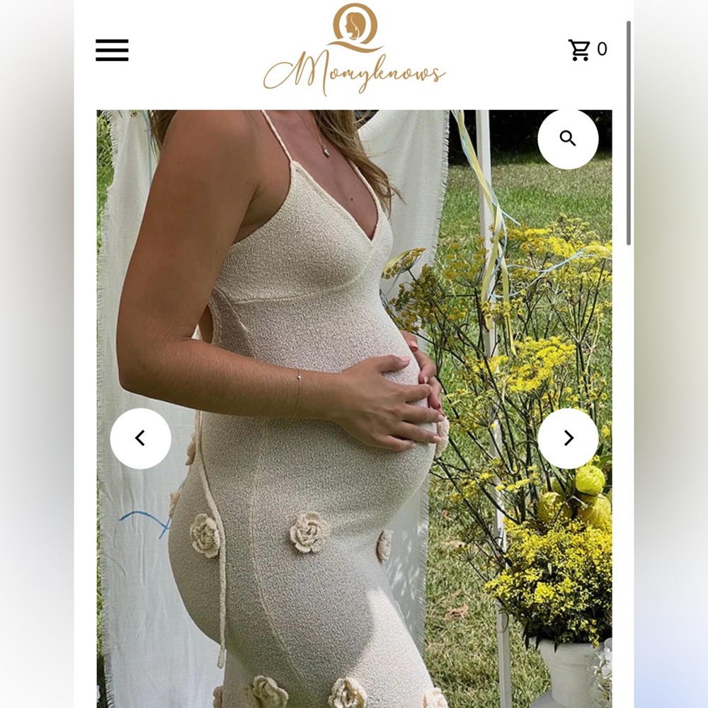 Moonhouse Elegant Cream Maxi Dress - Picture 4 of 6